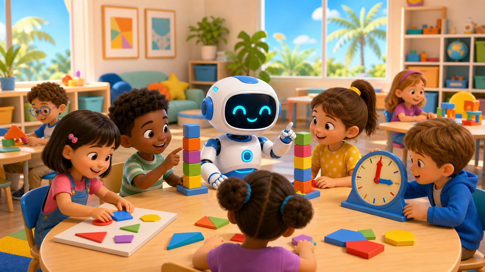 Niños resuelven una actividad matemática con Edu